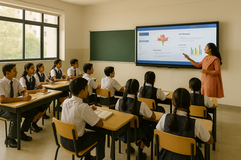 Students learning in smart classroom at Best CBSE School in Hadapsar