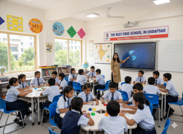 Students learning in a modern classroom at the Best CBSE School in Hadapsar